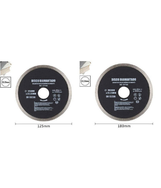 Disco Diamantato Corona Continua 125 - 180 Mm Piastrelle Ceramica Porcellana     -115mm   -