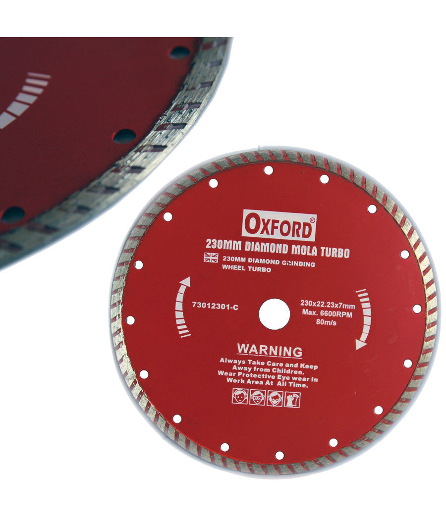 Disco Diamantato Per Smerigliatrice 230 Mm à¸23 Cm Flex Mola Turbo 6600rpm         