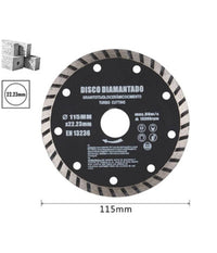 Disco Diamantato Segmentato 115 Mm Per Cemento Mattoni Smerigliatrice Flex         