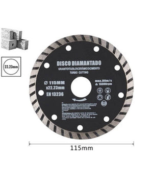 Disco Diamantato Segmentato 115 Mm Per Cemento Mattoni Smerigliatrice Flex         