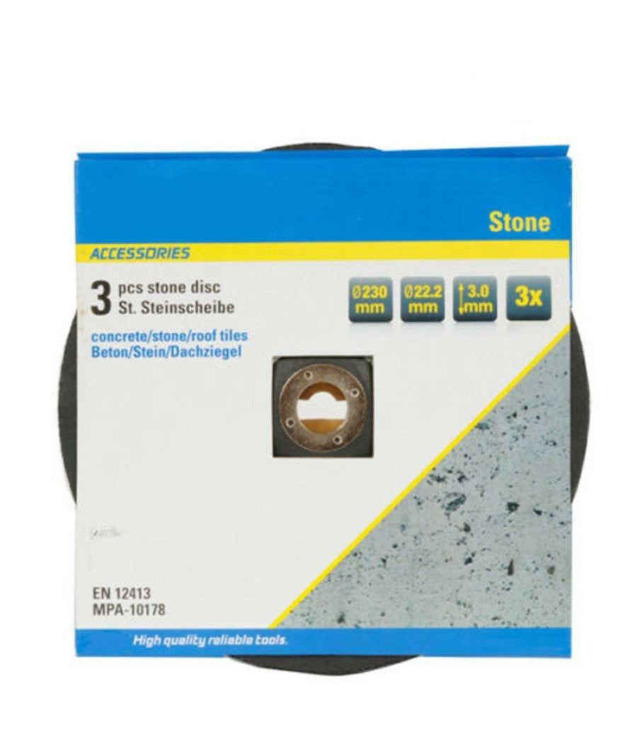 Disco Flex Per Pietra Set Da 3 Pezzi Dischi Smerigliatrice Diam. 230 Mm         