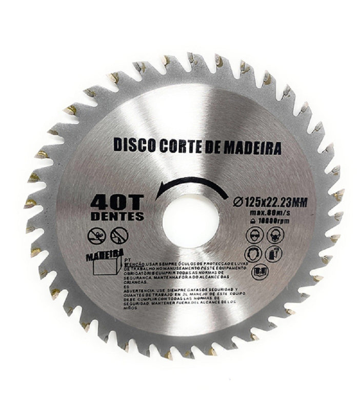 Disco Lama Per Tagli Legno 125 Mm Per Smerigliatrice 40 Denti Sega Circolare         