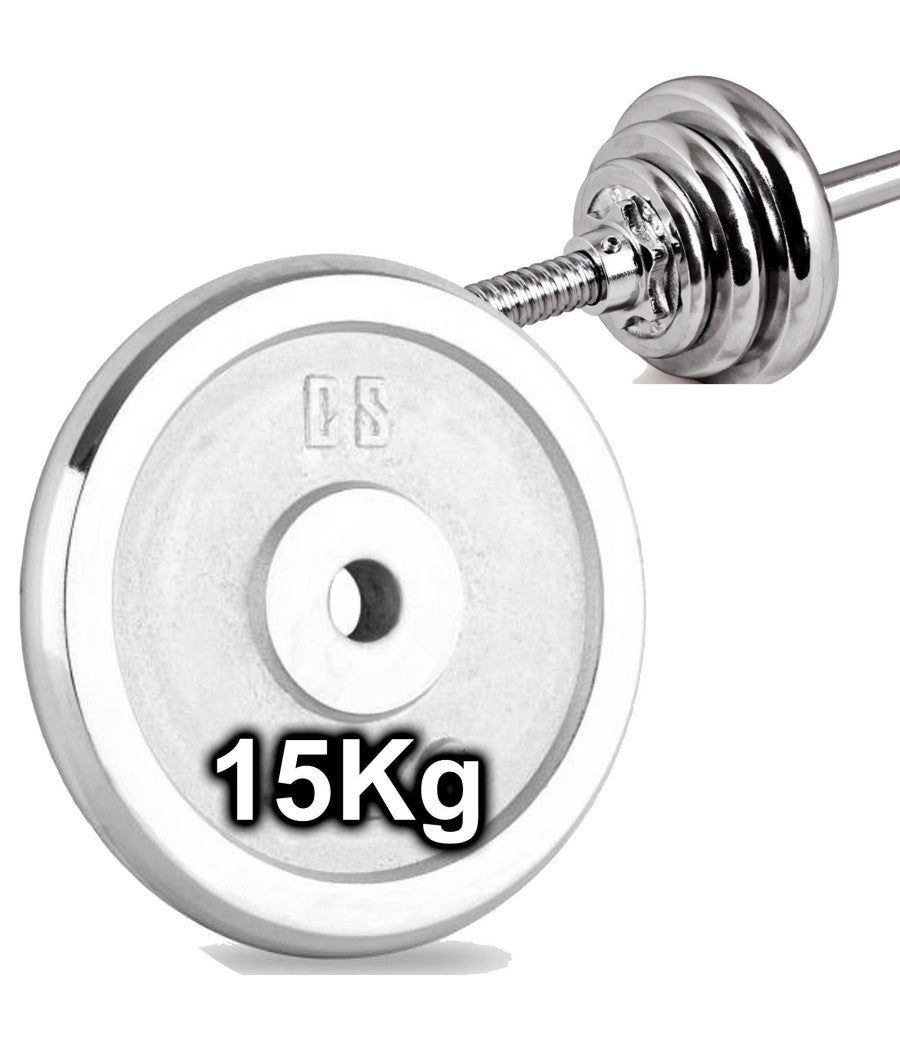 Disco Olimpico In Acciaio Piastra Pesi Per Bilanciere Manubri Da 15kg Foro 30mm         