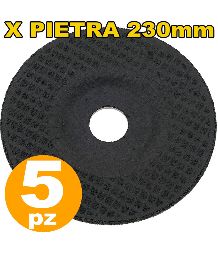 Disco Smerigliatrice Flex 230 Millimetri Per Pietra Set Da 5 Pezzi         