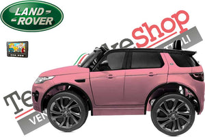 Auto elettrica macchina per bambini LAND ROVER DISCOVERY 12V 2 Posti in Pelle-Rosa