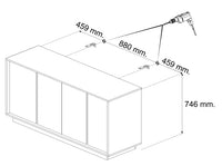 Madia moderna, 4 ante in finitura effetto Marmo Bianco di Carrara ZLCMARCAR3