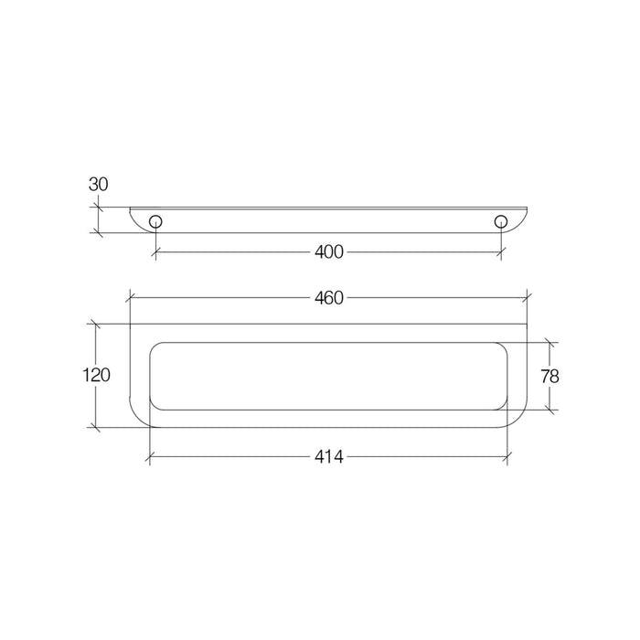 Lineabeta - Porta asciugamani/accessori Roersa L.46 cm in acciaio satinato
