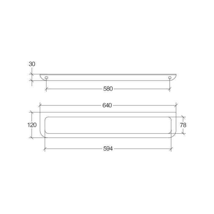 Lineabeta - Porta asciugamani/accessori Roersa L.64 cm in acciaio satinato