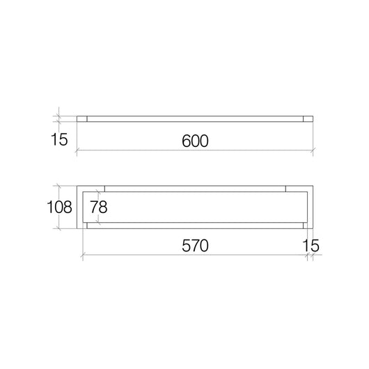 Lineabeta - Porta asciugamani/accessori Grela L.60 cm in acciaio lucido