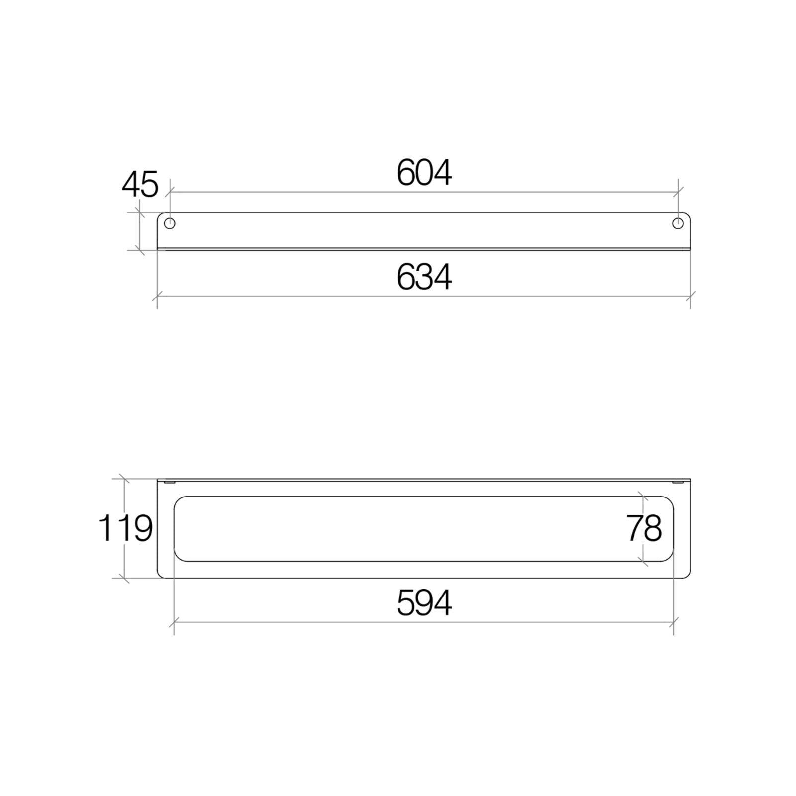 Lineabeta - Porta asciugamani/accessori Saeta L.63,4 cm in alluminio bianco