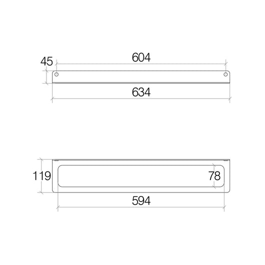 Lineabeta - Porta asciugamani/accessori Saeta L.63,4 cm in alluminio bianco
