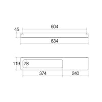 Lineabeta - Porta asciugamani/accessori/mensola Saeta L.63,4 cm, foro SX bianco