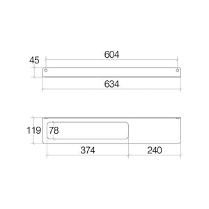 Lineabeta - Porta asciugamani/accessori/mensola Saeta L.63,4 cm, foro SX bianco