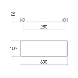 Lineabeta - Porta asciugamani/accessori Skuara L.30 cm in ottone cromato
