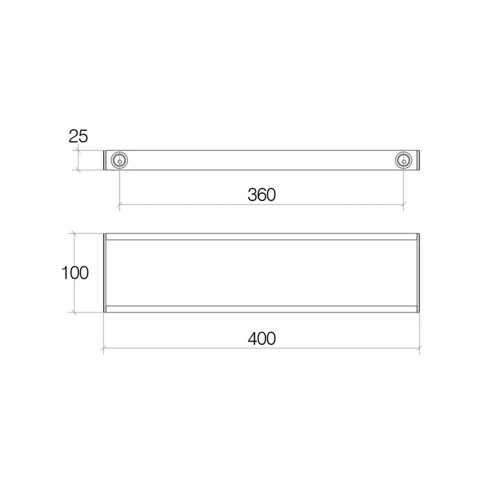 Lineabeta - Porta asciugamani/accessori Skuara L.40 cm in ottone cromato
