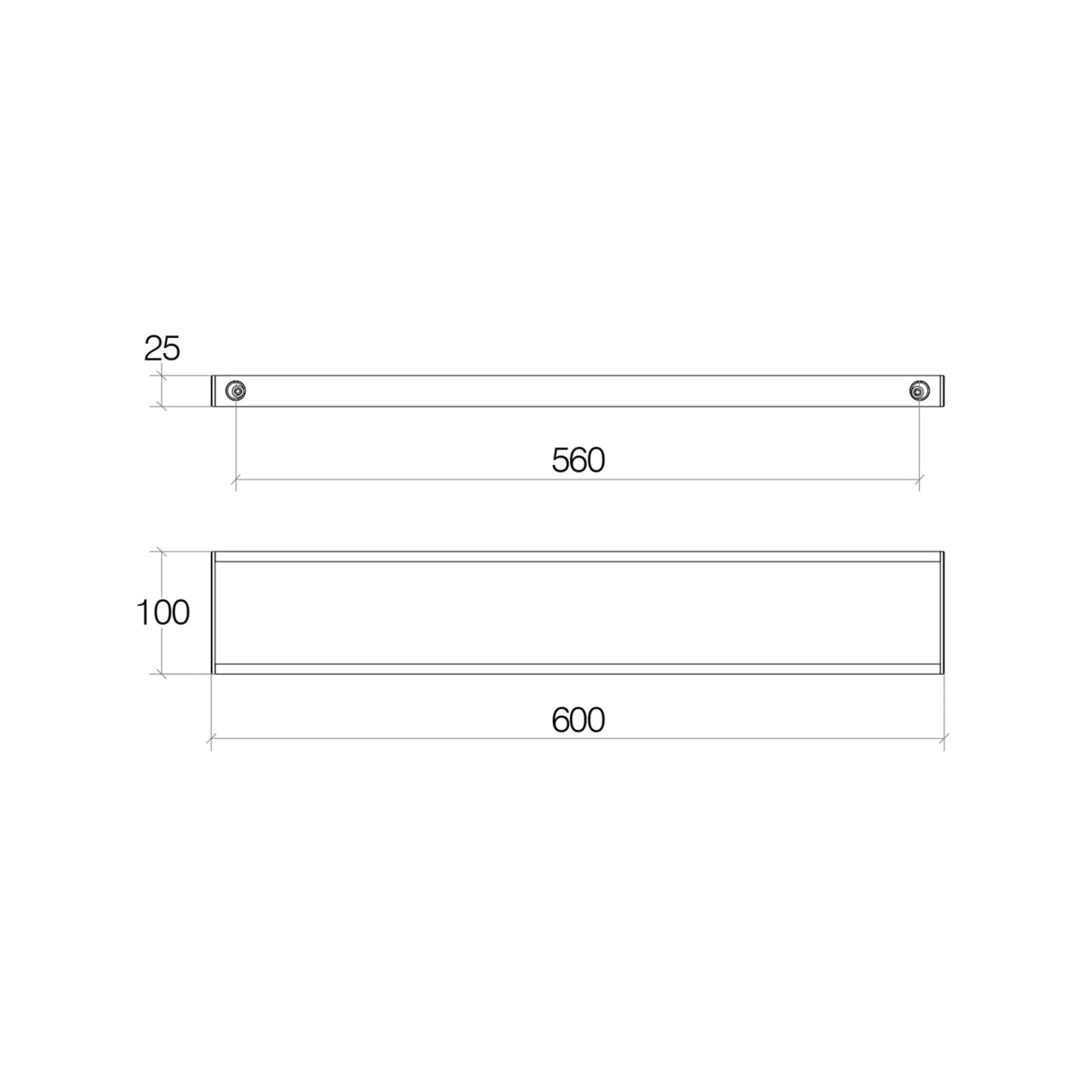 Lineabeta - Porta asciugamani/accessori Skuara L.60 cm in ottone cromato