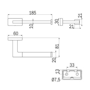 Inda - Portarotolo sinistro Lea nero