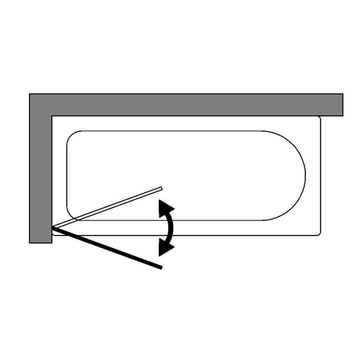 Siro - Box doccia per vasca con anta a battente L.75 cm bianco/trasparente