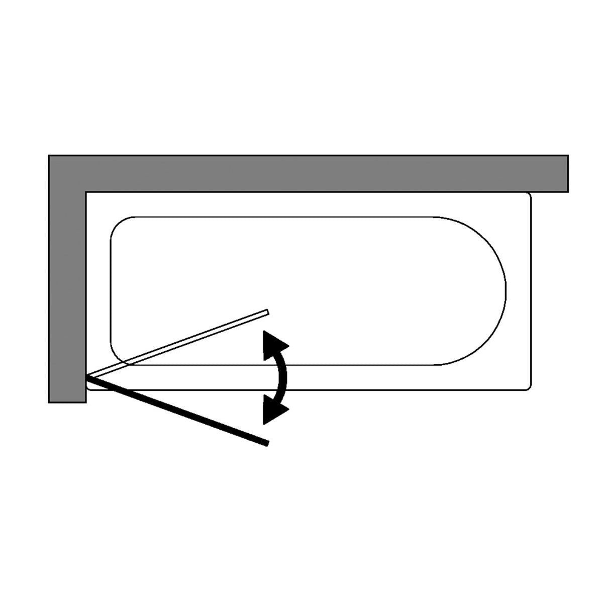 Siro - Box doccia per vasca con anta a battente L.75 cm cromo/trasparente