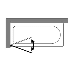 Siro - Box doccia per vasca con anta a battente L.75 cm cromo/trasparente