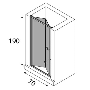 Siro - Box doccia per nicchia 70 cm con anta a soffietto cromo/trasparente