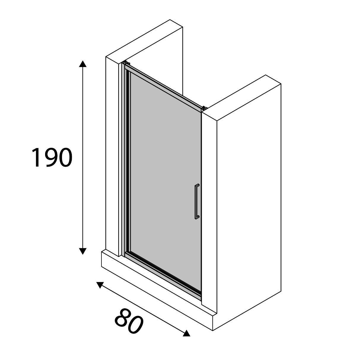 Siro - Box doccia per nicchia 80 cm con anta a battente bianco/stampato