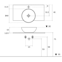 Inda - Lavabo tondo da appoggio Eos in ceramica Ø40 cm bianco lucido