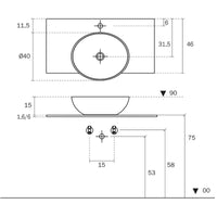 Inda - Lavabo ovale da appoggio Brezza in ceramica 50x36,5 cm bianco lucido
