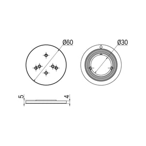 Inda - Kit fissaggio ad incollo a parete Forum cromato