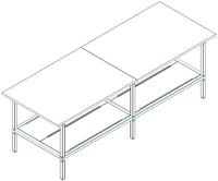 Banco per lavoro con struttura di metallo zincata e piano in nobilitato cm. 280x120x93h