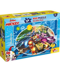 Disney Puzzle Double Face Mickey Mouse 24 Maxi Pezzi Dim 70x50 Cm Puzzle 2 In 1         