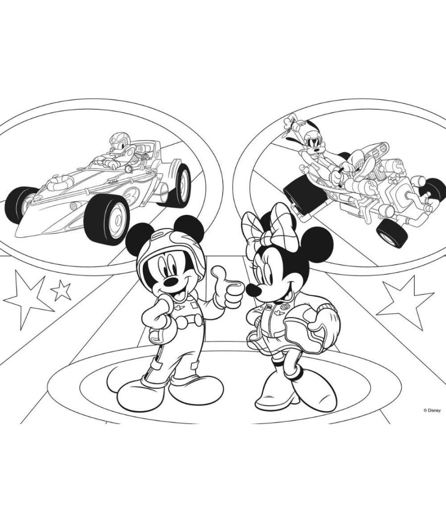 Disney Puzzle Double Face Mickey Mouse 24 Maxi Pezzi Dim 70x50 Cm Puzzle 2 In 1         