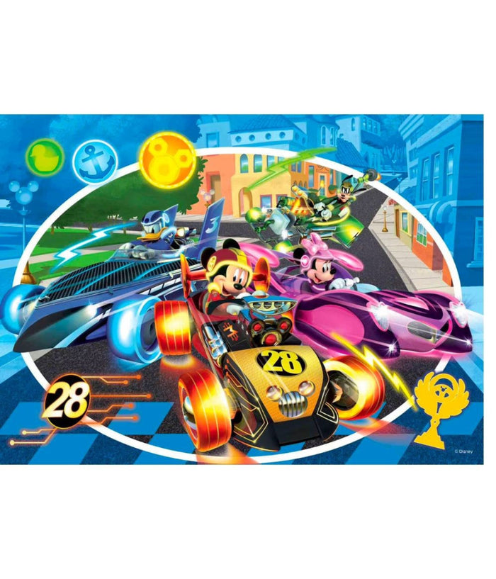 Disney Puzzle Double Face Mickey Mouse 24 Maxi Pezzi Dim 70x50 Cm Puzzle 2 In 1         