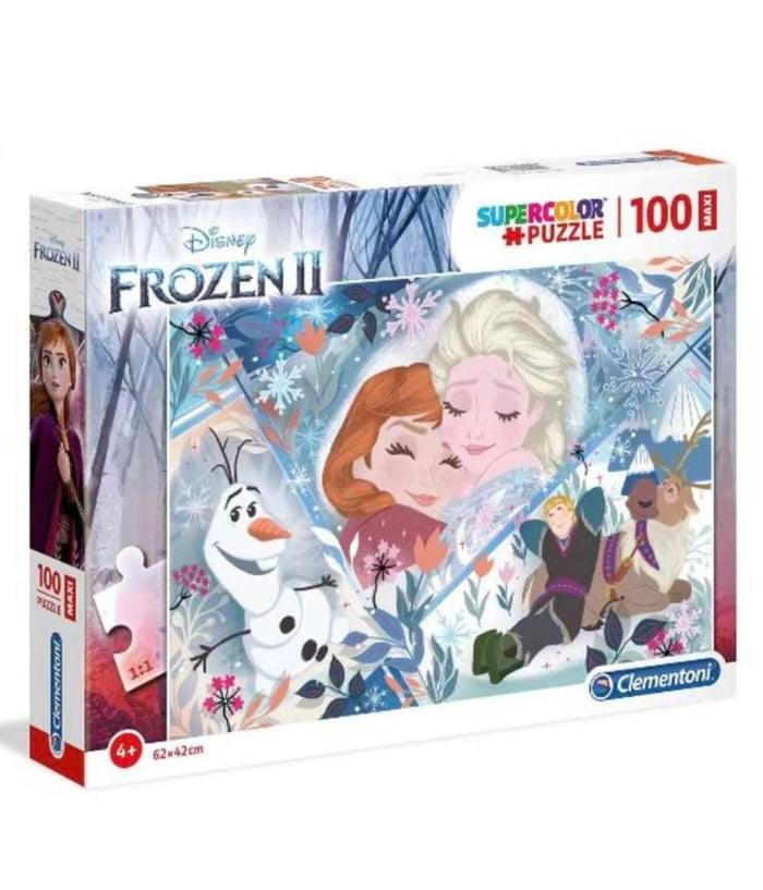 Disney Supercolor Puzzle Frozen La Regina Di Ghiaccio Elsa Olaf Anna 100 Pezzi         