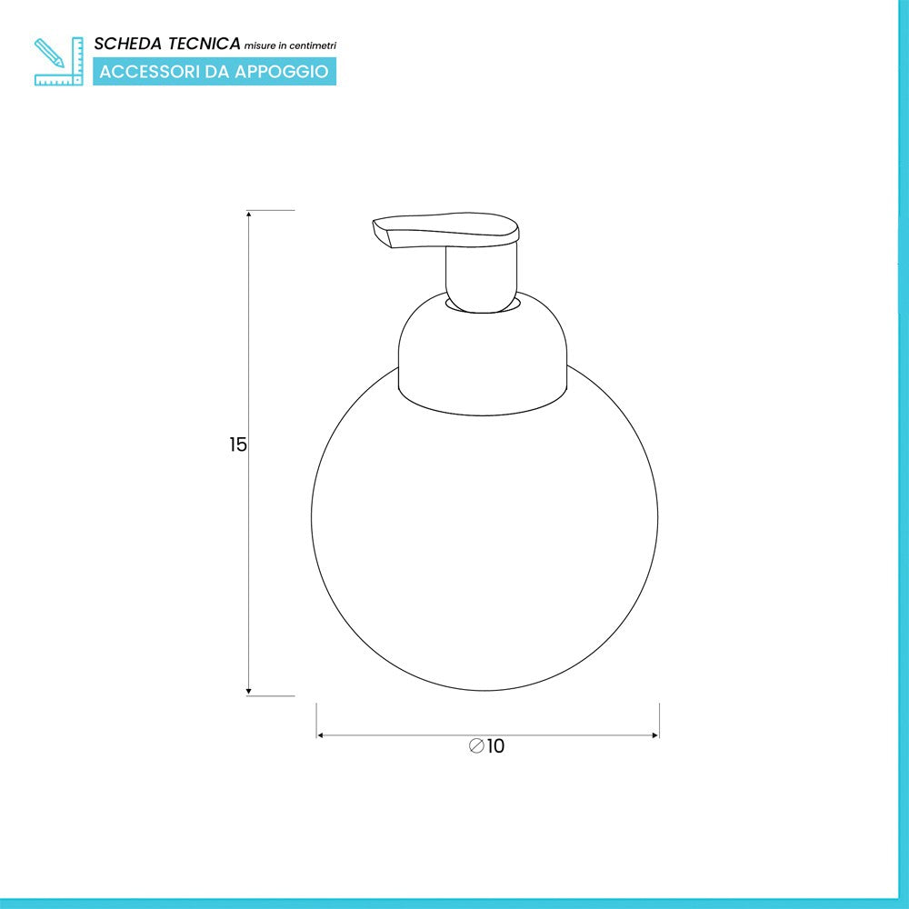 Dispenser ceramica tortora portasapone per arredo bagno Oslo