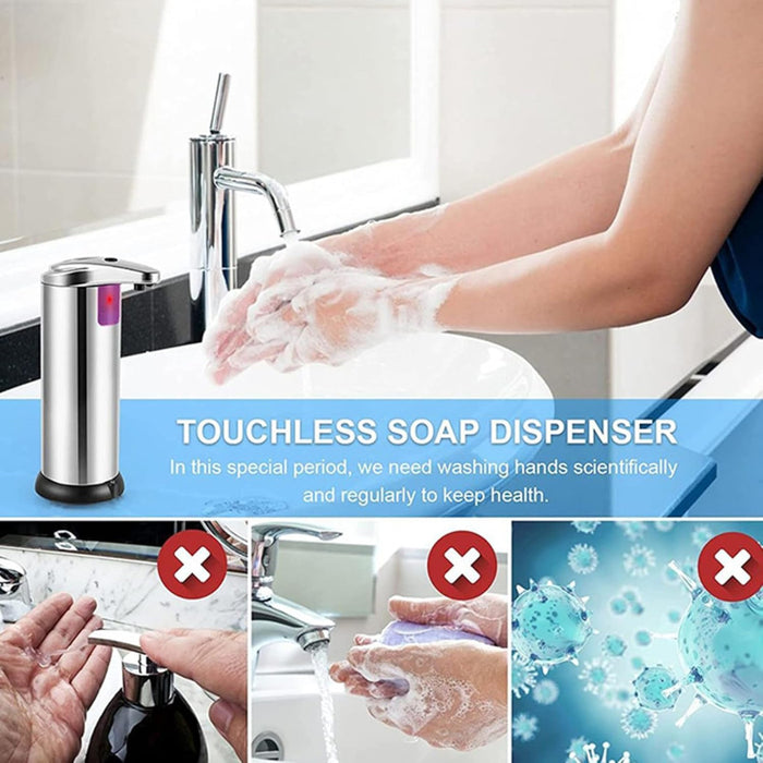 Trade Shop - Dispenser Di Sapone Liquido Automatico Con Sensore Erogatore Sapone Mani Bagno 59385 -