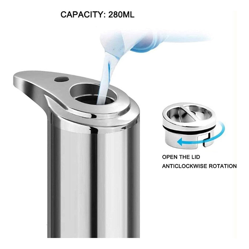 Trade Shop - Dispenser Di Sapone Liquido Automatico Con Sensore Erogatore Sapone Mani Bagno 59385 -