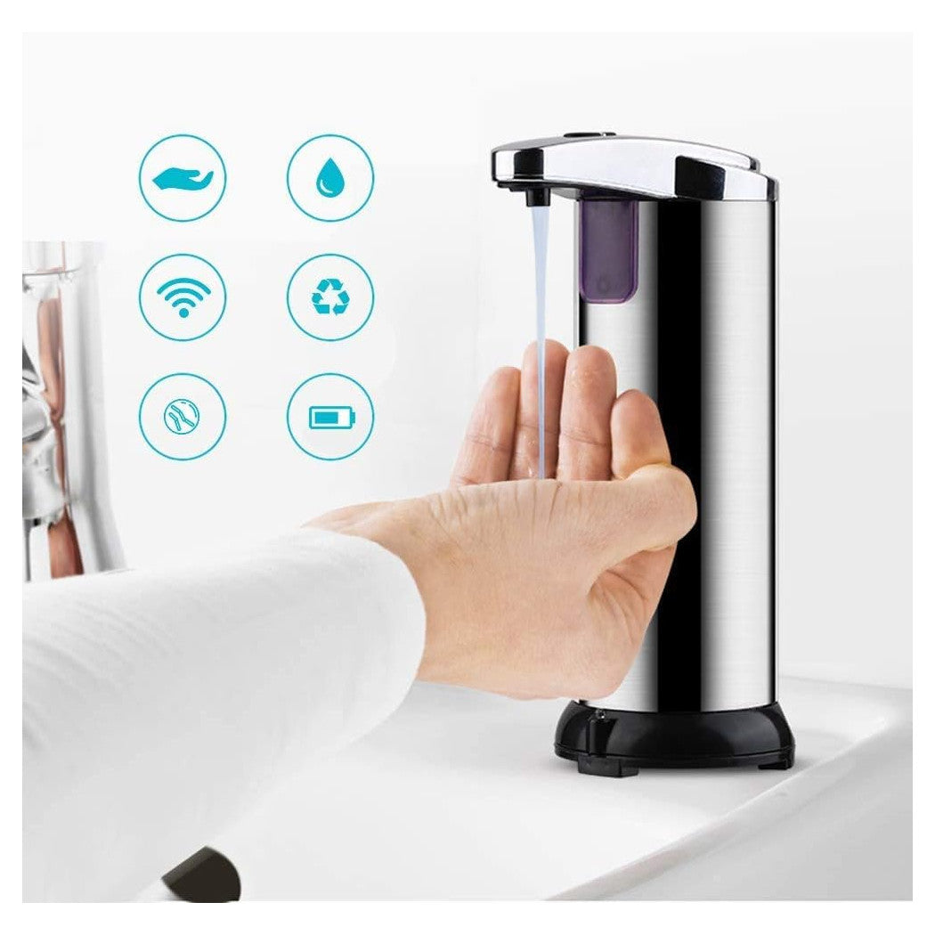 Trade Shop - Dispenser Di Sapone Liquido Automatico Con Sensore Erogatore Sapone Mani Bagno 59385 -