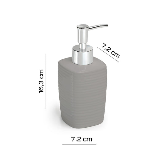 Dispenser dosasapone Gedy in ceramica grigia | Kelly