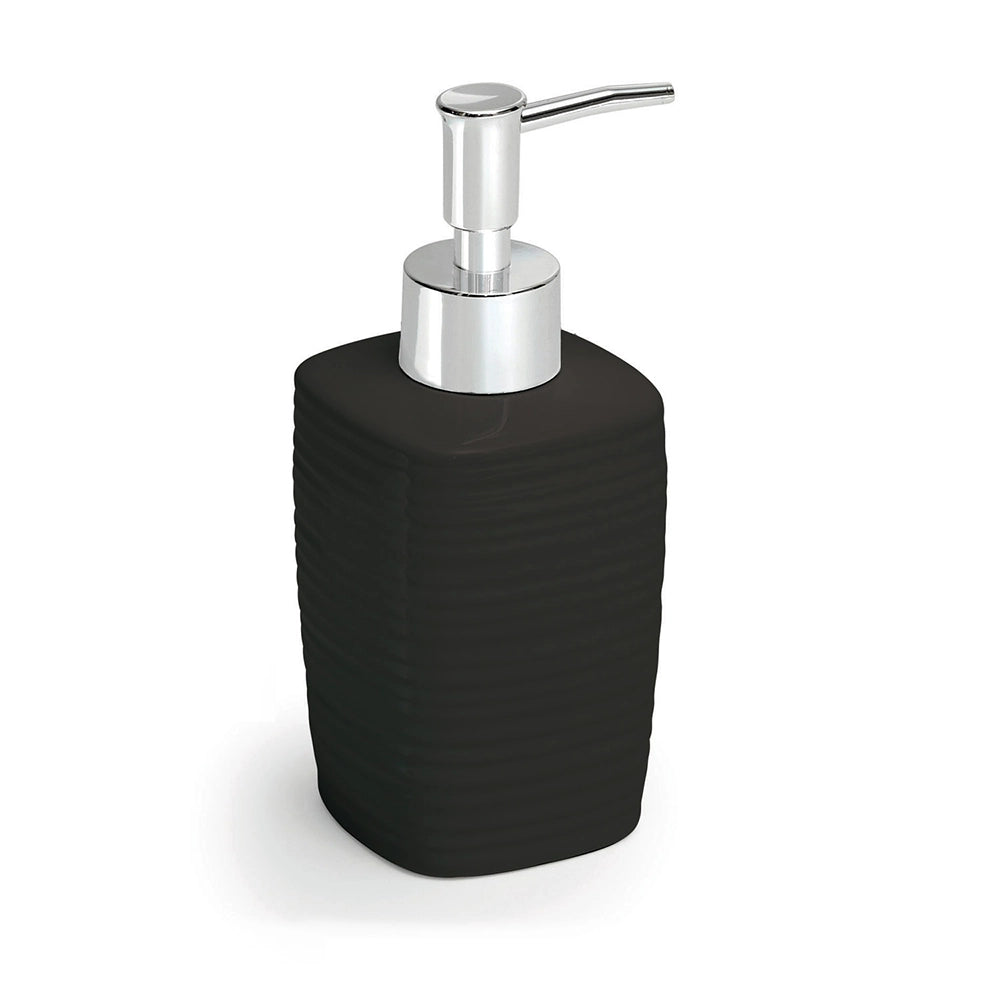 Dispenser dosasapone Gedy in ceramica nera | Kelly