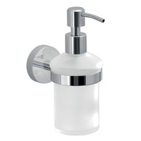 Dispenser dosasapone a muro Gedy in vetro satinato e acciaio cromato | Eros