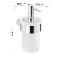 Dispenser dosasapone a muro Gedy in vetro satinato e ottone cromato | Pirenei