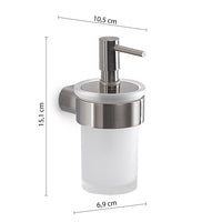 Dispenser dosasapone a muro Gedy in vetro satinato e ottone spazzolato | Pirenei