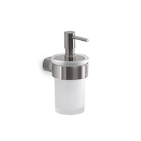 Dispenser dosasapone a muro Gedy in vetro satinato e ottone spazzolato | Pirenei