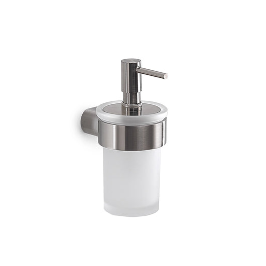 Dispenser dosasapone a muro Gedy in vetro satinato e ottone spazzolato | Pirenei