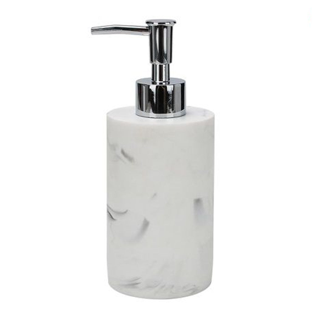 Trade Shop - Dispenser Dosatore Sapone Liquido Accessorio Bagno Arredo Effetto Marmo Bianco 87829         