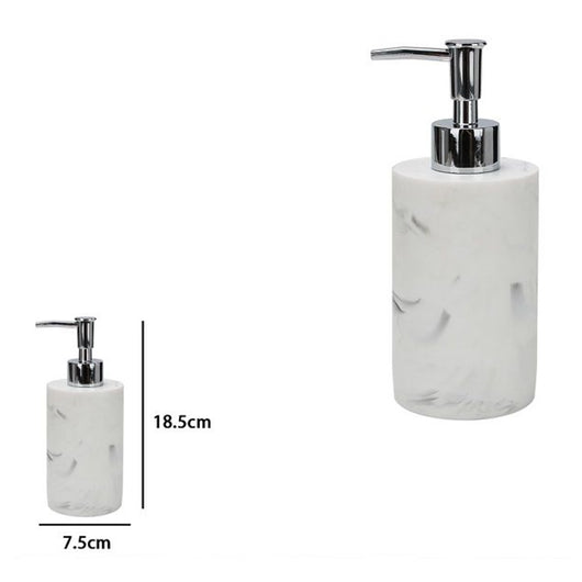 Trade Shop - Dispenser Dosatore Sapone Liquido Accessorio Bagno Arredo Effetto Marmo Bianco 87829         