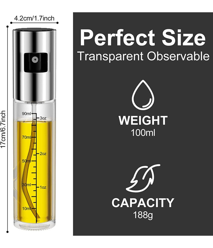 Dispenser Dosatore Spray Per Olio Aceto Da Cucina Oliera Alimenti Cibo 100ml         