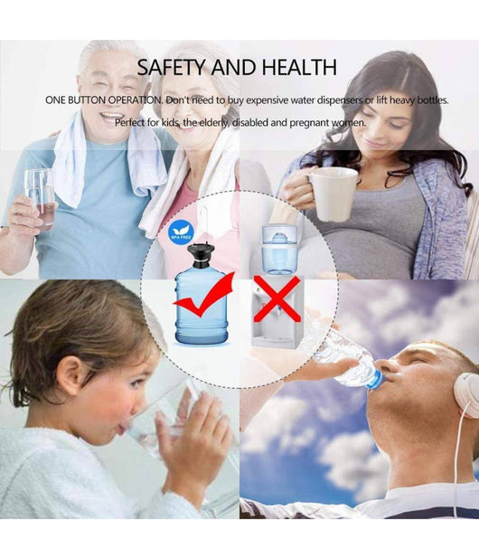 Dispenser Erogatore D'acqua Rubinetto Con Base Per Boccioni Ricaricabile Usb         