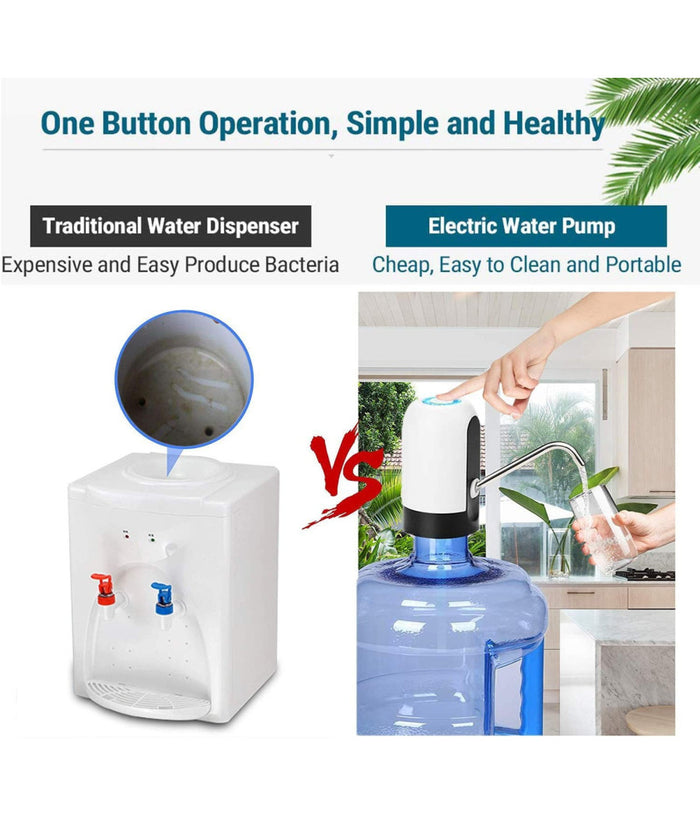 Dispenser Erogatore D'acqua Rubinetto Elettrico Per Boccioni Ricaricabile Usb         